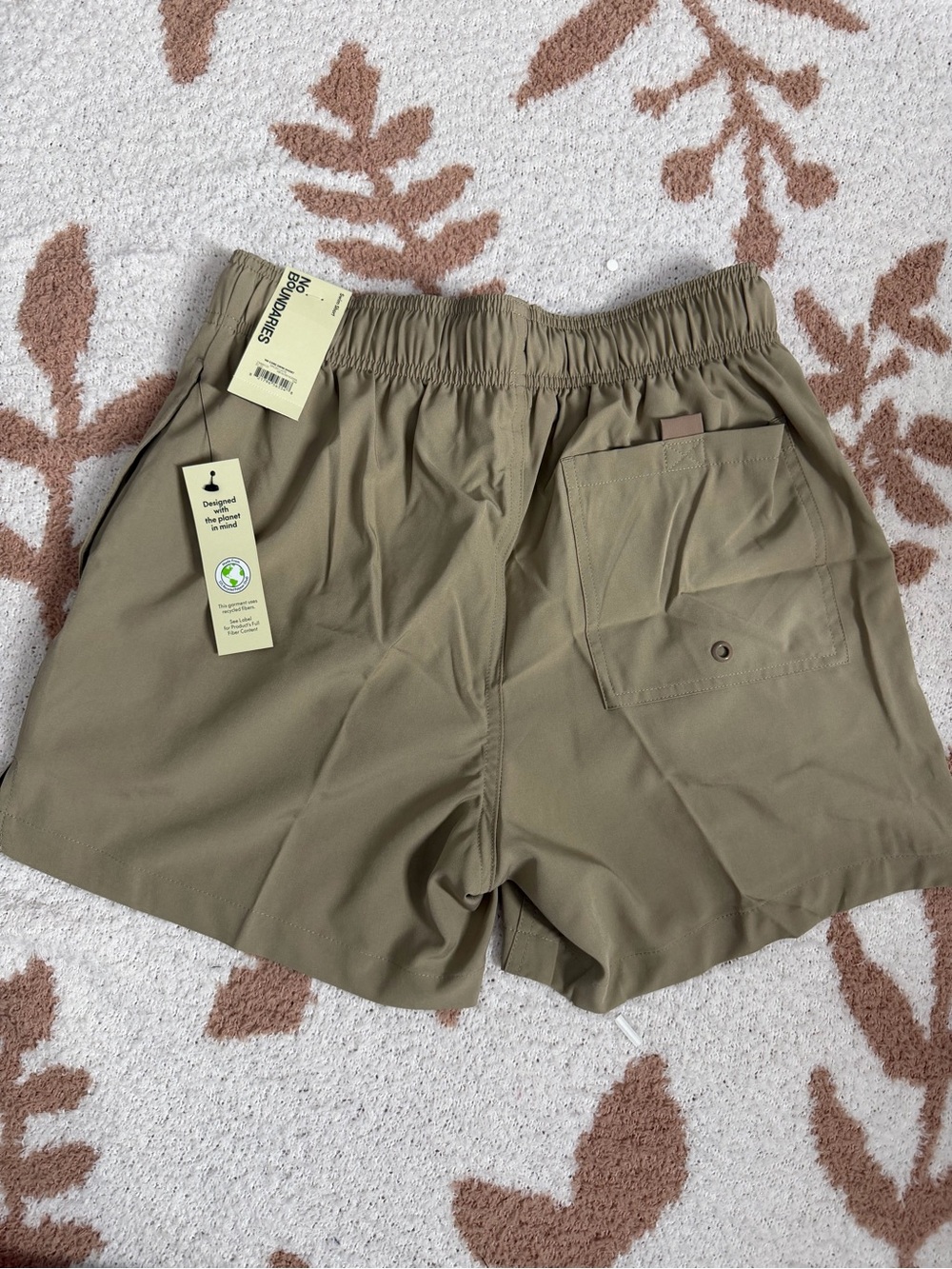 No Boundaries Olive/Tan Athletic Elastic-Waist Shorts